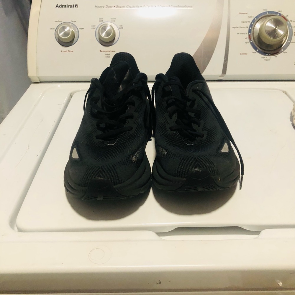 Hoka Black Athletic Running Shoes with Silver Logo - Picture 4 of 6